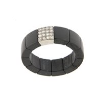 Anillo Roberto Demeglio Mujer Scacco in Cerámica Diamante 0.14 Ct 971N1DB - 971N1DB